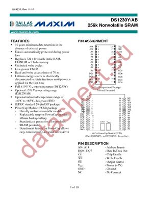 DS1230AB-100 datasheet  